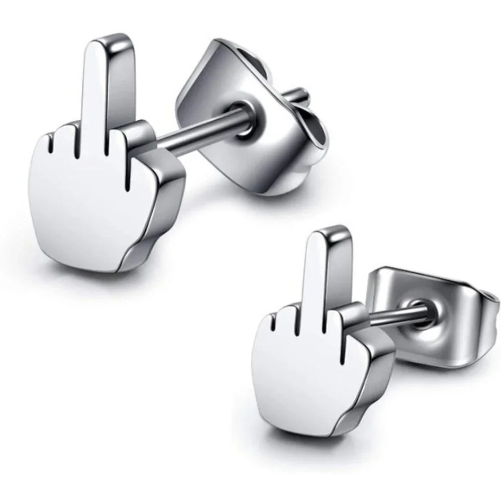 2 Set Punk Stainless Steel Earring